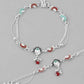 VOJ Set of 2 Traditional Stone Studded Mutli Color Designer Anklet - Swadesiicart