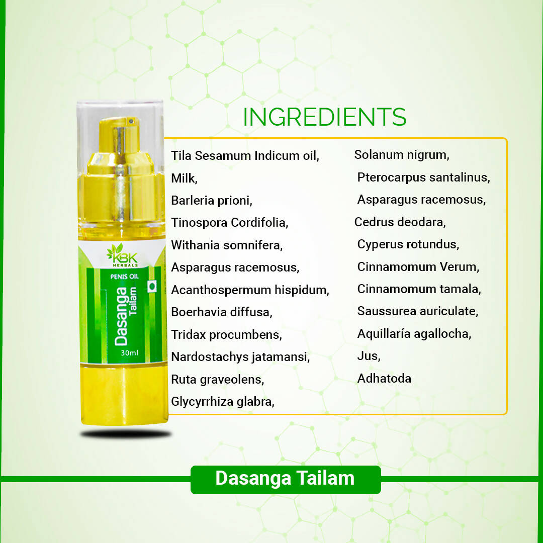 KBK Herbals Dasanga Tailam Men - Swadesiicart