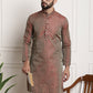 Sojanya Woven Design Mandarin Collar Silk Cotton Kurta | Swadesiicart