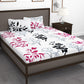 Story@home White & Pink Floral King Bedsheet with 2 Pillow Covers - Swadesiicart