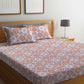 BOMBAY DYEING Brown & White Ethnic Motifs Cotton 104 TC King Bedsheet with 2 Pillow Covers - Swadesiicart