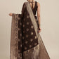 Saree Mall Brown Ethnic Motifs Linen Blend Banarasi Saree | Swadesiicart
