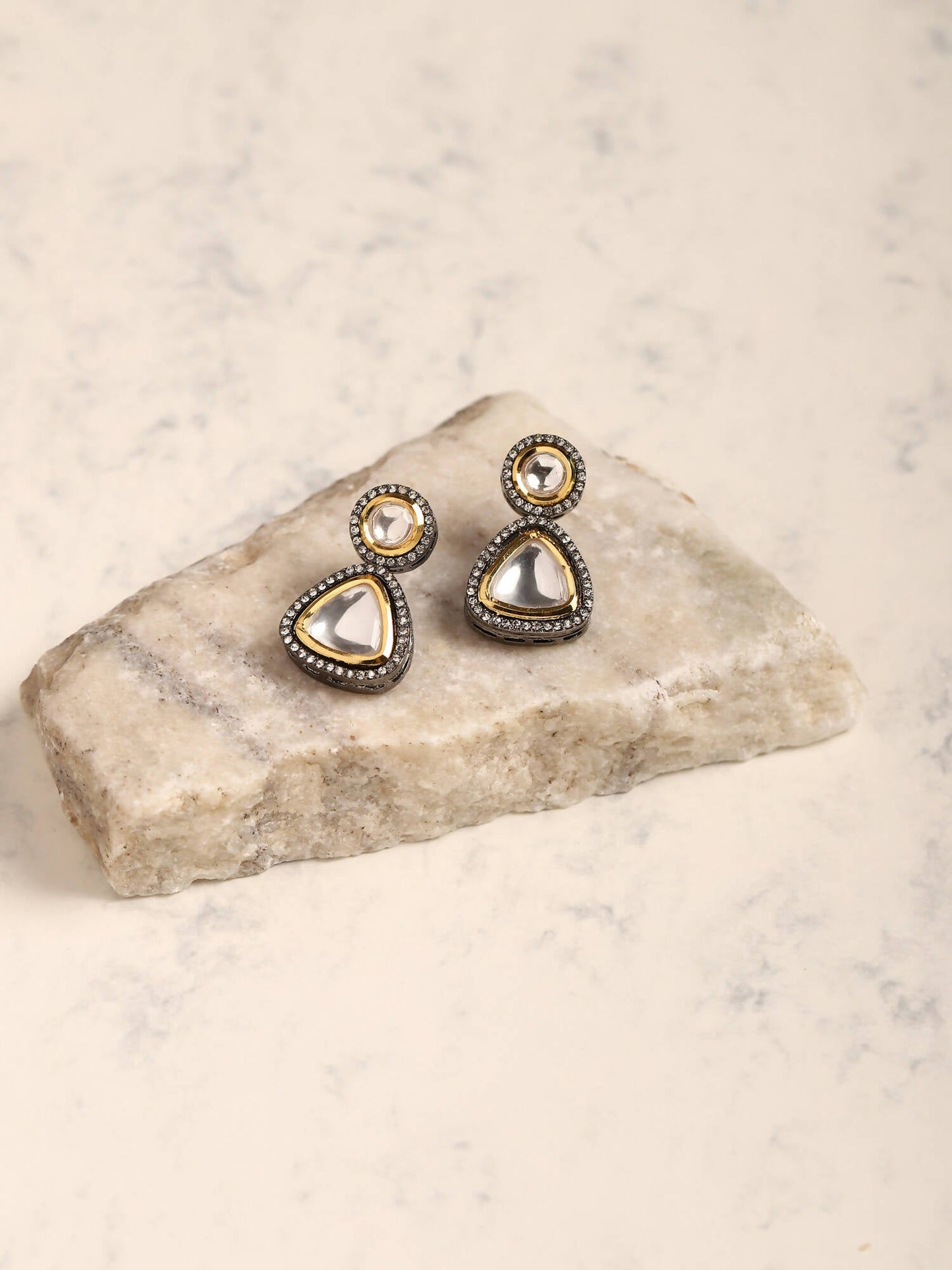 Silver-Plated Contemporary Drop Earrings - Ruby Raang - Ruby Raang Studio