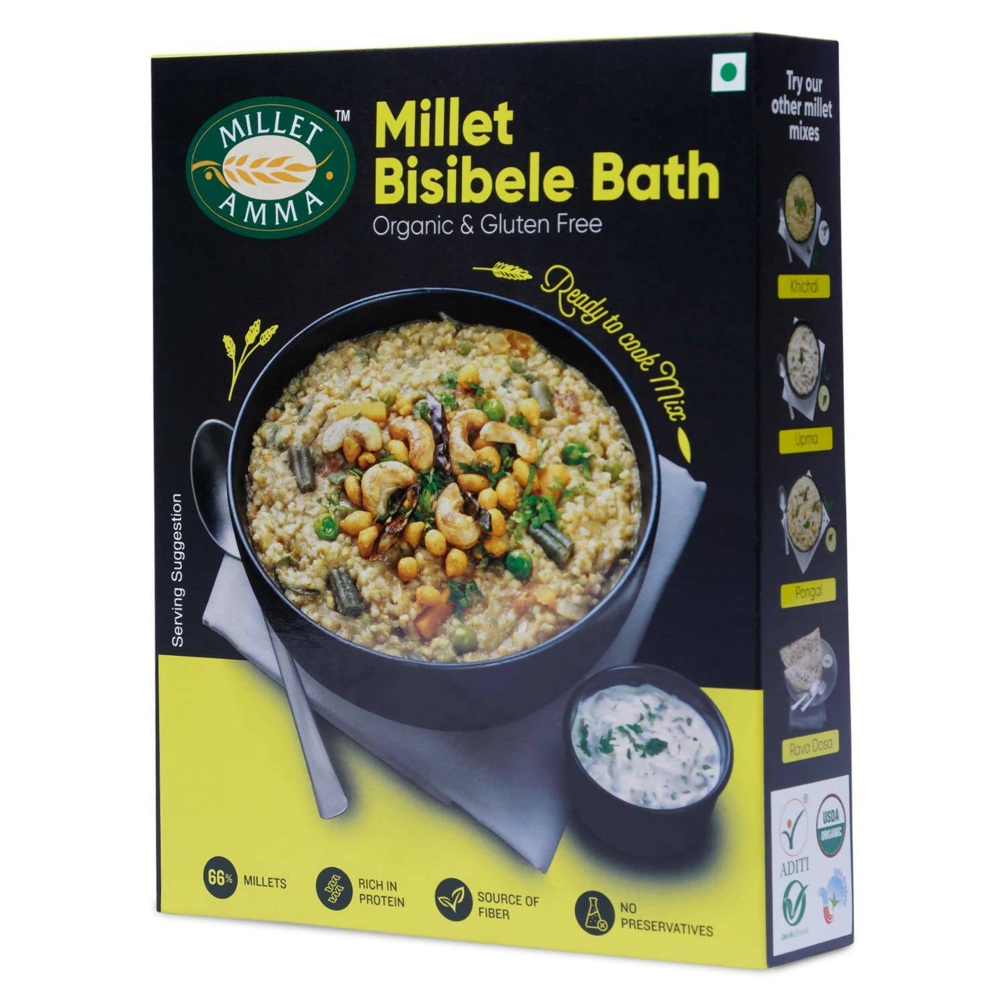Millet Amma Organic Millet Bisibele Bath Mix - Swadesiicart