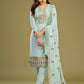 Ice Blue Swarovski Work & Embroidered Eid Wear Salwar Suit - Emponline | Swadesiicart