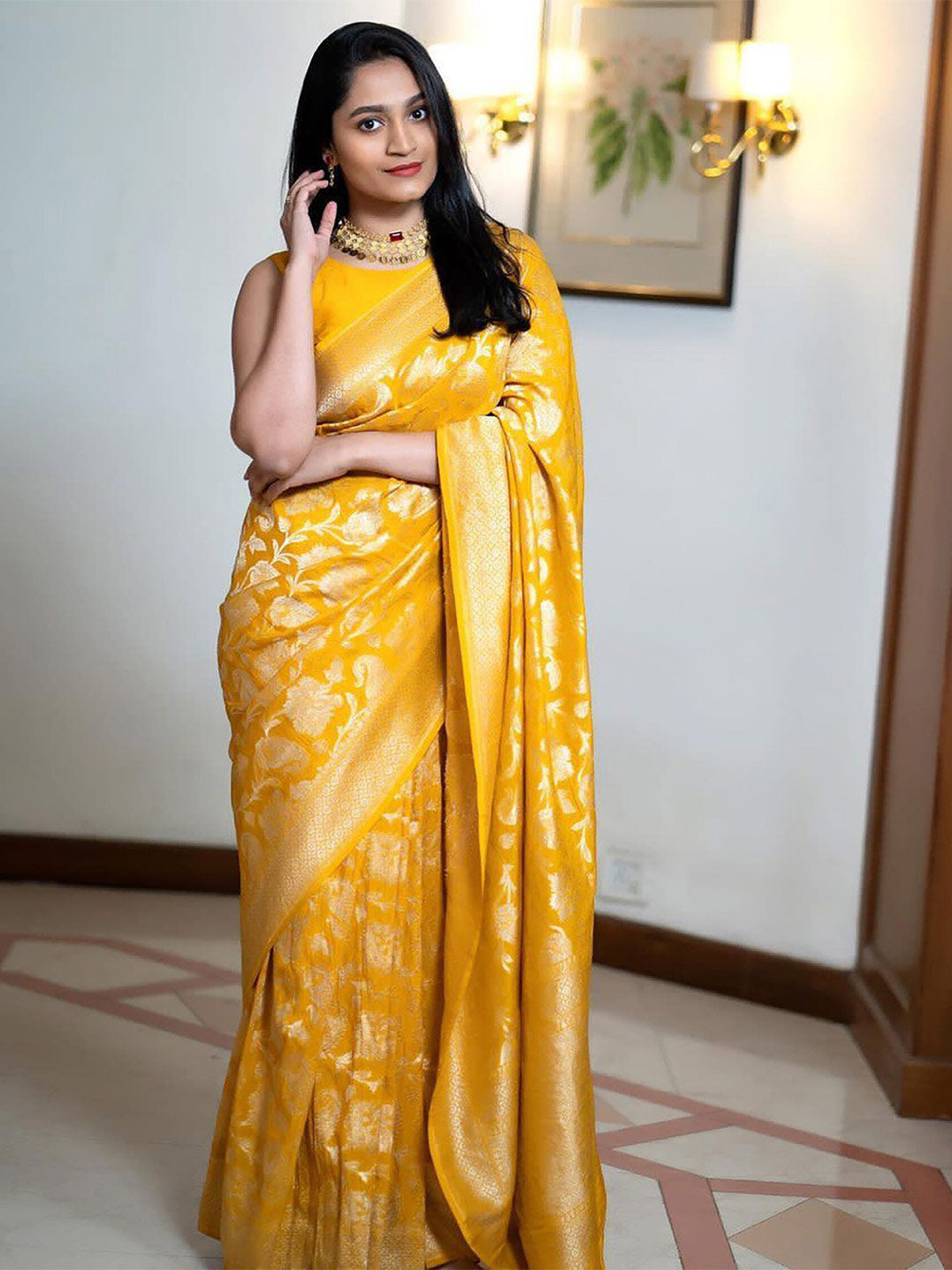 Kalini Ethnic Motifs Woven Design Banarasi Saree | Swadesiicart