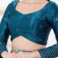 Joban Fashion Cobalt-Blue Gajji Silk Elbow Sleeveless Back Open Blouse - Swadesiicart