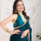 Teal Blue Rangoli Silk Solid, Lace Border Ready To Wear Saree - Kashvi | Swadesiicart
