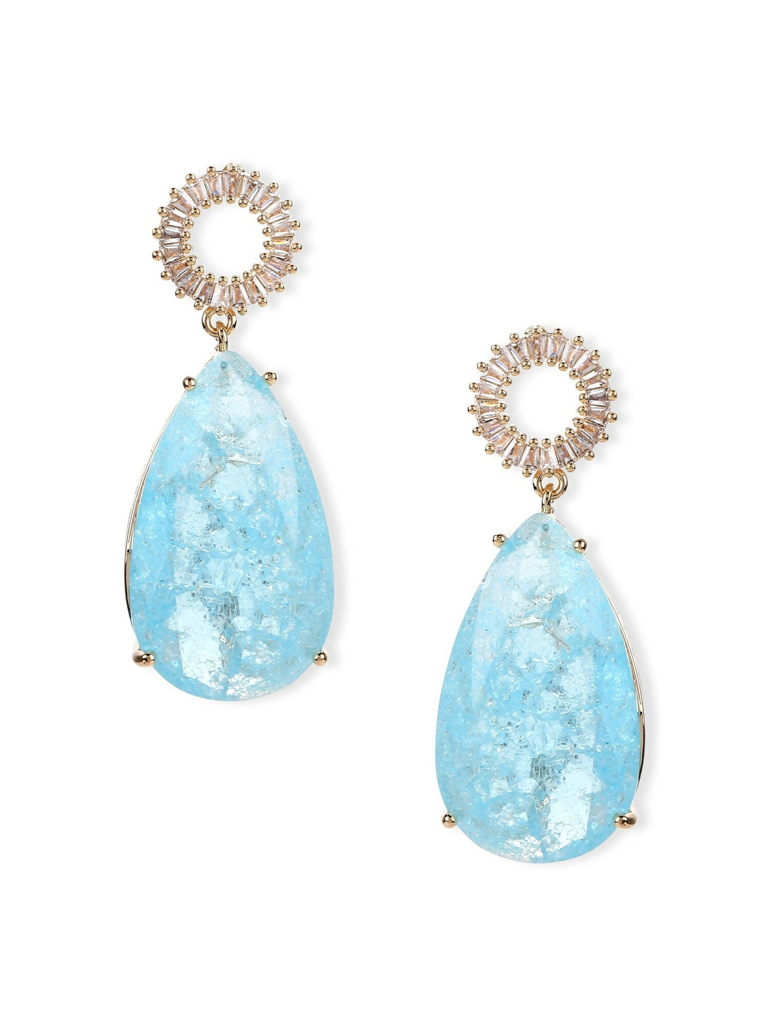 Blue Druzy Quartz Earrings- Ruby Raang | Swadesiicart