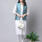 Even Apparels Blue Bansari Silk Open Front Gillet | Swadesiicart