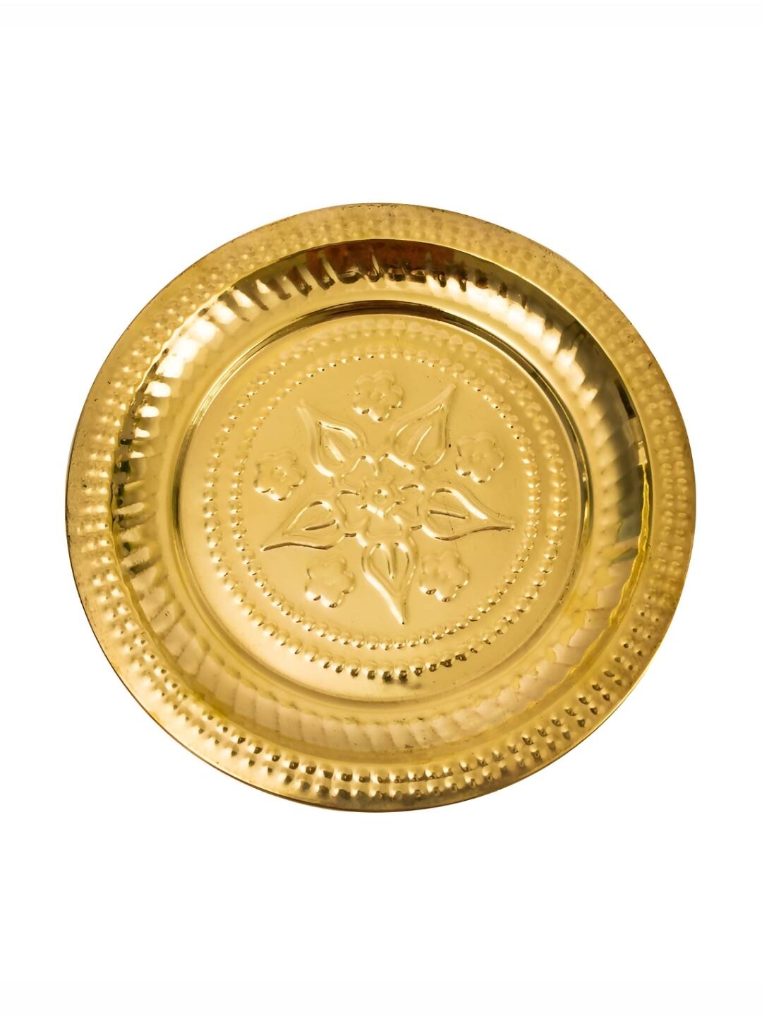 Spillbox Gold-Toned Brass Thali Pooja Essential | Swadesiicart