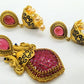 Pink Matt Finish Peacock Pendant Set | Swadesiicart
