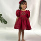 ArthLife Maroon Wreath Partywear Dress