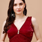 Tikhi Imli V-Neck Organza Saree Blouse | Swadesiicart