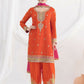 Anaita Orange Chinon Readymade Suit with Embroidery Coding & Sequence Work