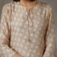 trueBrowns Beige White Printed Silk Co-Ord Set - Swadesiicart
