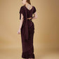 Wine Imported Crush Solid Ready to Wear Saree with stitched Blouse - Aayan | Swadesiicart