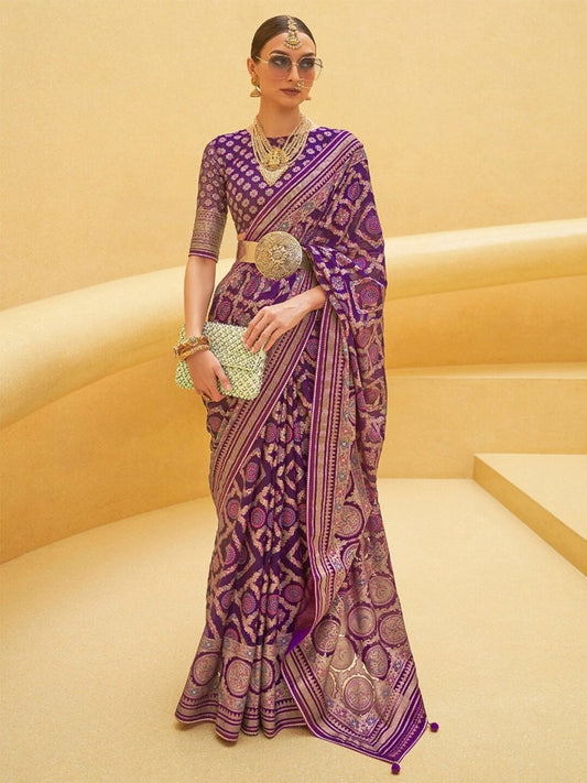 Anouk Woven Design Organza Banarasi Saree | Swadesiicart