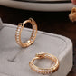 Shining Diva Rose Gold Contemporary Hoop Earrings - Swadesiicart