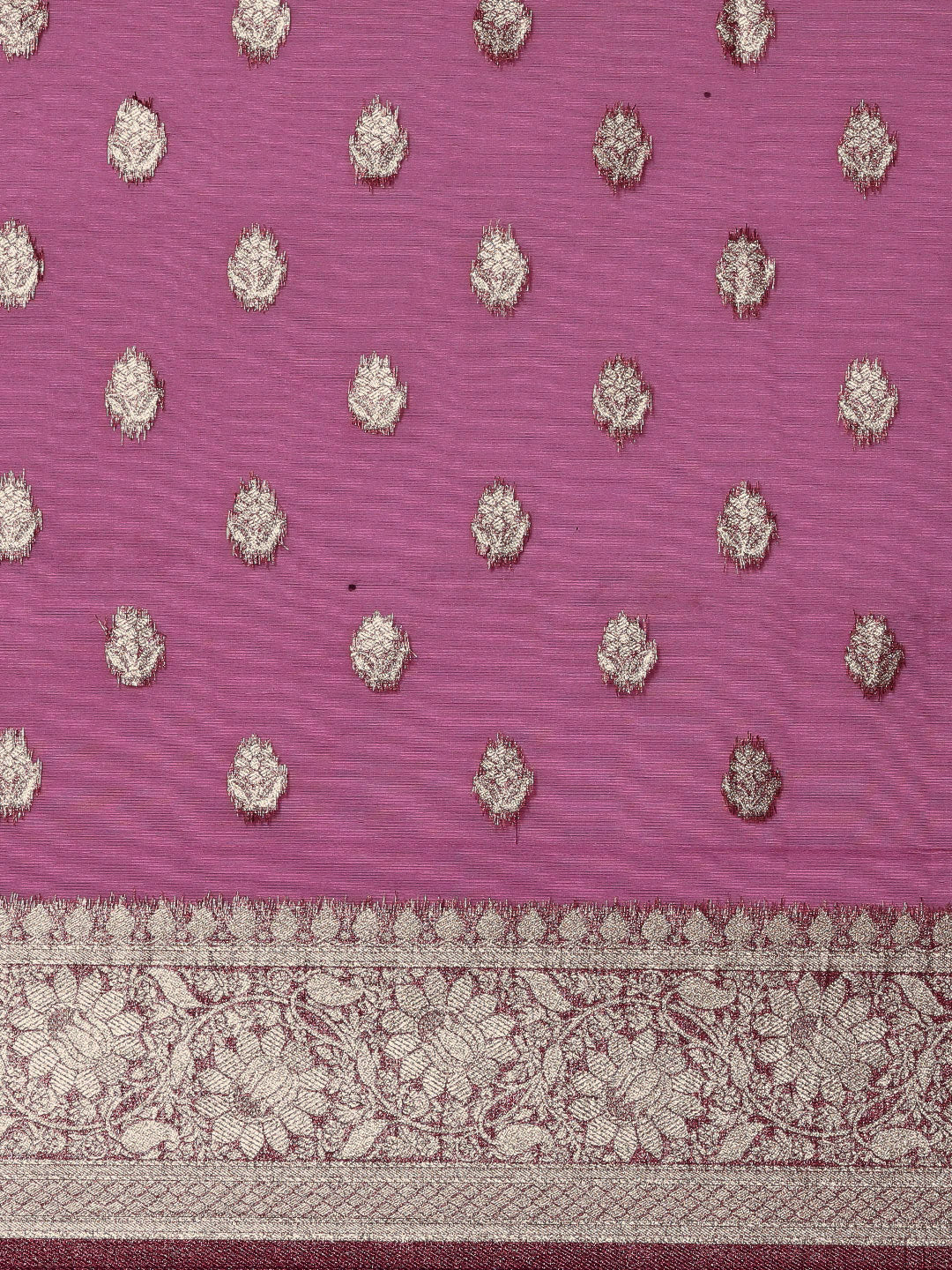 Saree Mall Magenta Ethnic Motifs Zari Organza Banarasi Saree | Swadesiicart