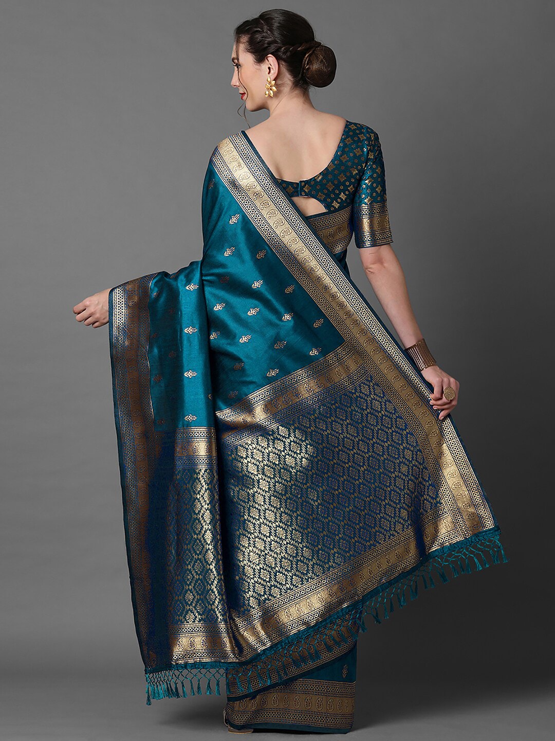 Mitera Ethnic Motif Woven Design Zari Banarasi Saree | Swadesiicart