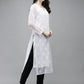 ADA Women White Ethnic Motifs Regular Chikankari Handloom Kurta with Palazzos | Swadesiicart