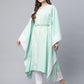 Ahalyaa Women Sea Green Crepe Printed Kaftan Kurta | Swadesiicart