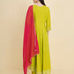 Designer Stylish lime green Cotton Stitched Suit With Dupatta - Tanisha | Swadesiicart