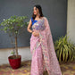 Vamsee Rupali Pink Organza Saree - Swadesiicart