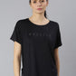 MKH Women Black Typography Printed Dri-FIT Sports T-shirt - Swadesiicart