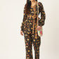 InWeave Women's Black Kalamkari Coord Set With Belt - Swadesiicart