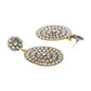 Gold-Polished Alloy Stone Studded Golden Round Earrings - The Pari - Swadesiicart