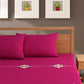 Bajo's Magenta & Blue Ethnic Motifs Printed 210 TC Cotton King Bedsheet & 2 Pillow Covers