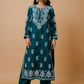HOUSE OF KARI Ethnic Motifs Embroidered Chikankari Velvet Kurta With Trousers | Swadesiicart