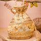 NR By Nidhi Rathi Women Gold Embroidered Potli Bag