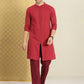 House of Pataudi Men Chikankari Embroidered Pure cotton Jashn Kurta with Pyjama | Swadesiicart