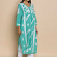HOUSE OF KARI Floral Embroidered Chikankari Cotton A-Line Kurta | Swadesiicart