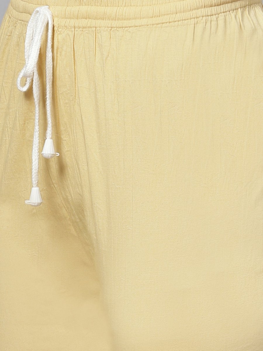 ADA Women Green & Beige Chikankari Embroidered Sustainable Handloom Kurta with Churidar | Swadesiicart
