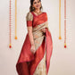 DEIANA'S Beautiful Designer Golden zari Soft Lichi Silk Saree - Cream - Swadesiicart