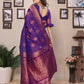 Joban Fashion Banarasi Purple Woven Soft Silk Saree | Swadesiicart