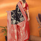 Joban Fashion Banarasi Black Woven Soft Silk Saree | Swadesiicart