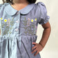 ArthLife Grey Flower Embroidered Dress