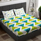 Story@home Ventura Green Geometric 152 TC Cotton Queen Bedsheet With 2 Pillow Covers - Swadesiicart