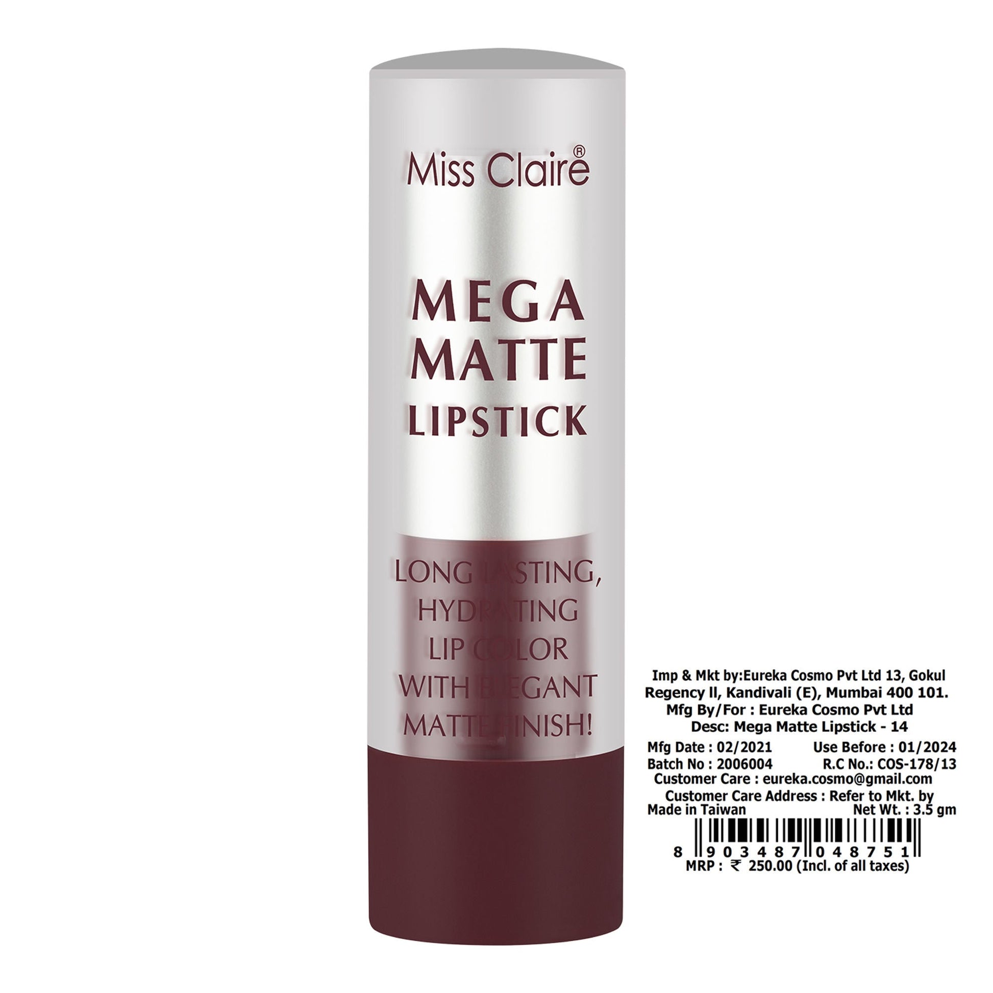 Miss Claire Mega Matte Lipstick - 14 | Swadesiicart