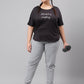 MKH Plus Size Typography Printed Dri-FIT Relaxed Fit Drop-Shoulder Sleeves Gym T-shirt - Swadesiicart