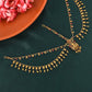 Yellow Chimes Gold-Polished Red & Green Stone-Studded Layered Bridal Traditional Mathapatti | Swadesiicart