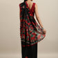 Tikhi Imli Black & Red Polycotton Printed Saree | Swadesiicart