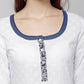 Vishudh Women White & Navy Blue Printed Anarkali Kurta - Swadesiicart