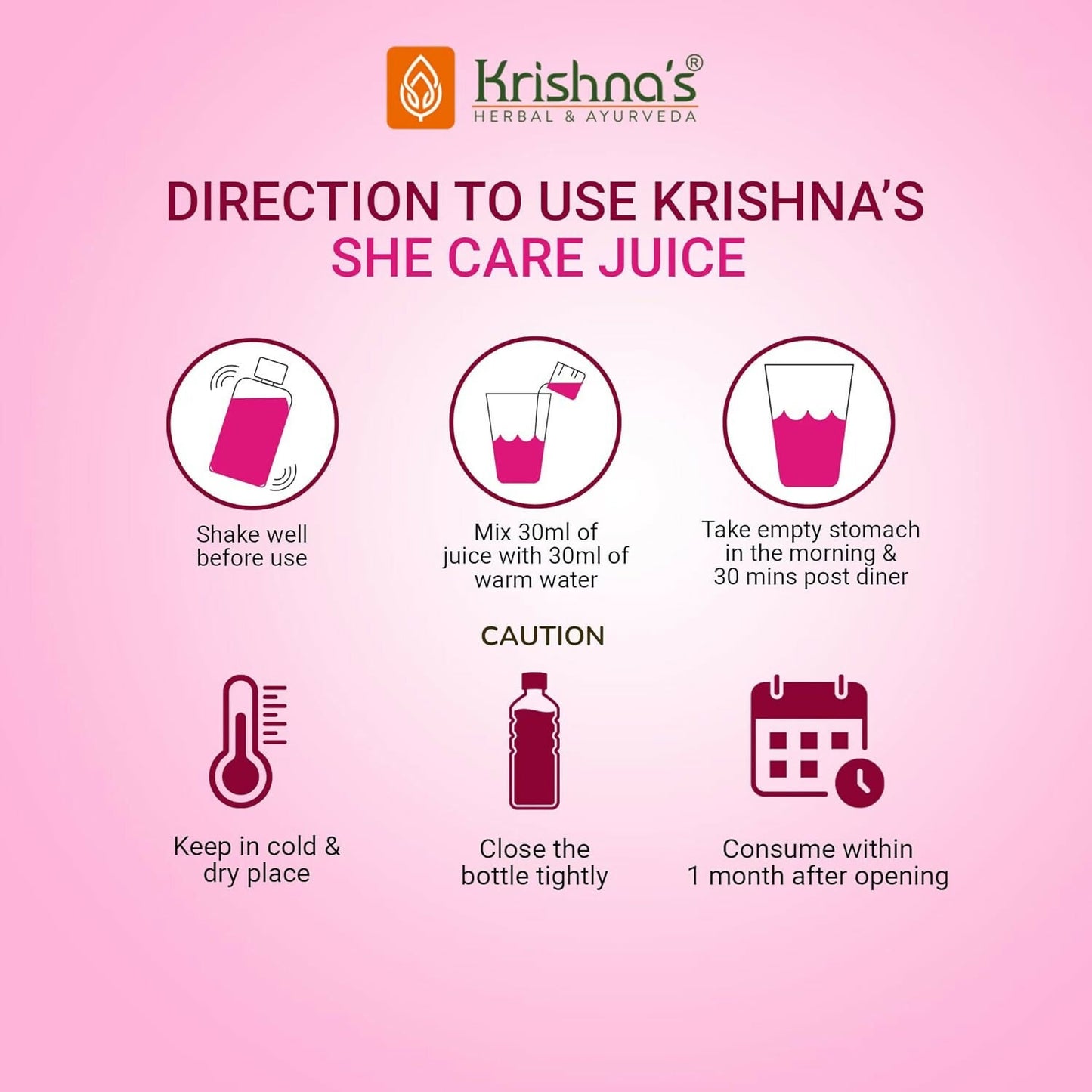 Krishna's Herbal & Ayurveda She Care Juice for Women Wellness - Swadesiicart