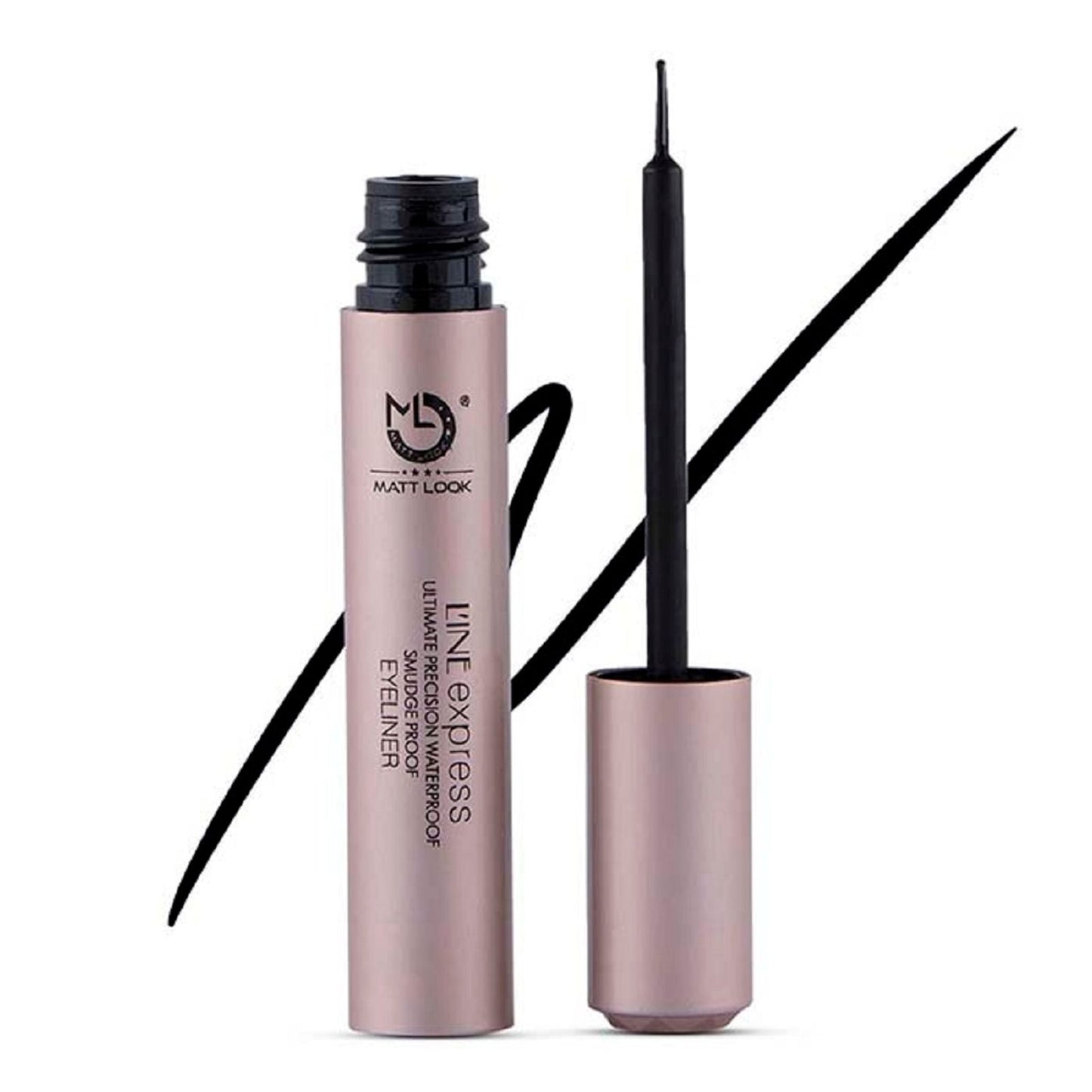 Matt Look Line Express Ultimate Precision Waterproof Smudge Proof Eyeliner - Black - Swadesiicart